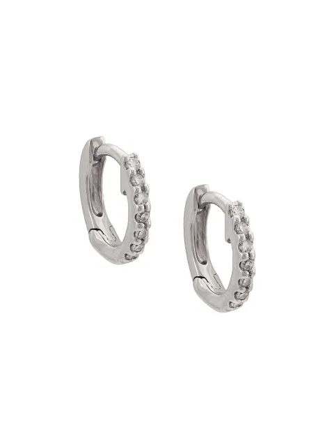Dana Rebecca Designs 14kt white gold diamond huggies Silver E3025