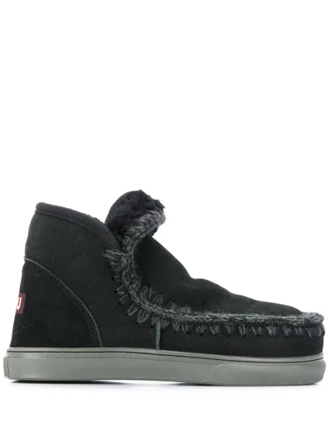 Mou crochet stitch-trim sneaker boots Black MUFW111000A