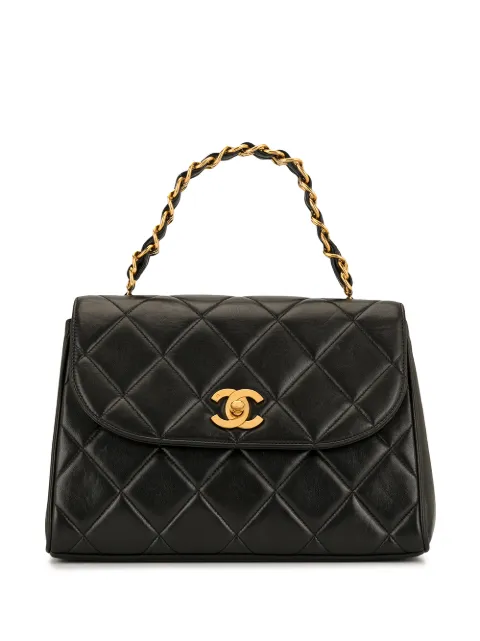 CHANEL Pre-Owned diamond quilted trapeze tote Black 3551386