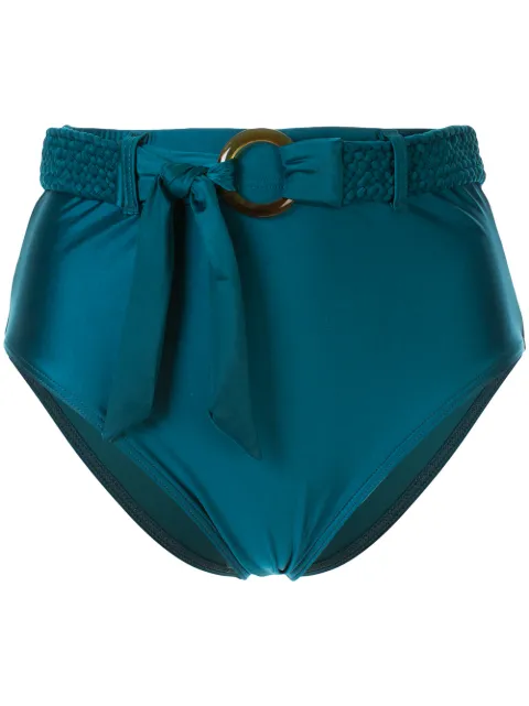 Duskii Océana belted high waisted bikini bottoms Blue DLP9005T