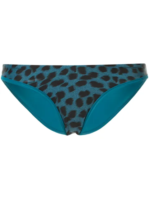 Duskii reversible leopard-print bikini bottoms Green DLP9003LT
