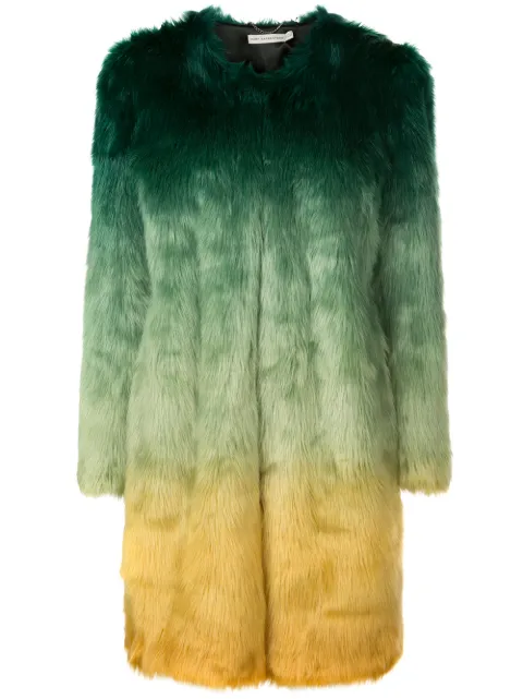 Mary Katrantzou Thalia ombre faux fur coat Green THALIAMC050