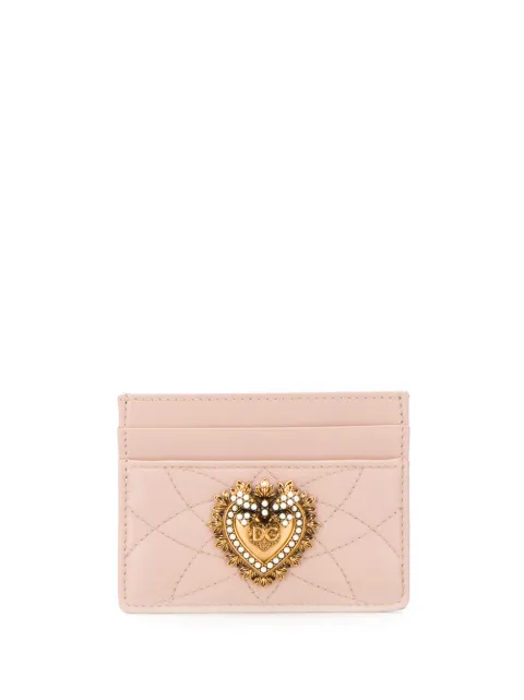 Dolce & Gabbana Devotion quilted card holder Pink BI0330AV967