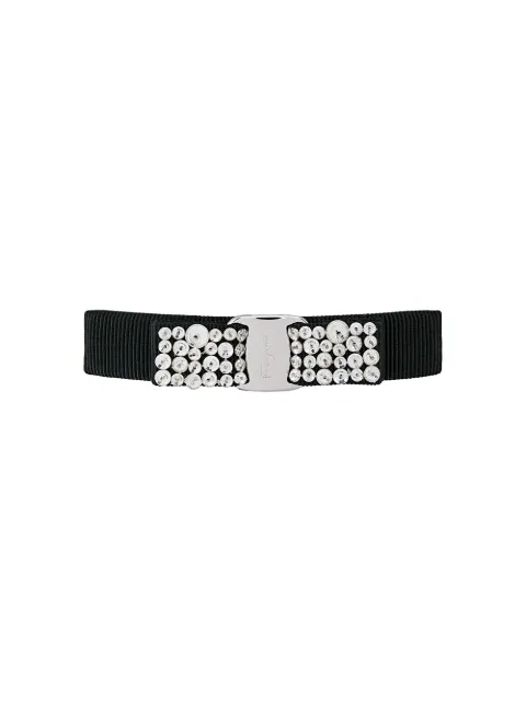 Ferragamo Vara bow crystal hairclip Black 713035