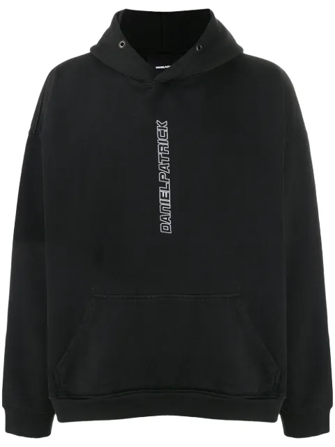 Daniel Patrick logo detail hoodie Black DP190101329