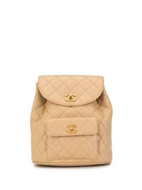 CHANEL Pre-Owned diamond quilted chain backpack Neutrals 3298576