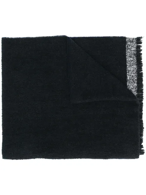 Zanone herringbone scarf Black 820013ZM203