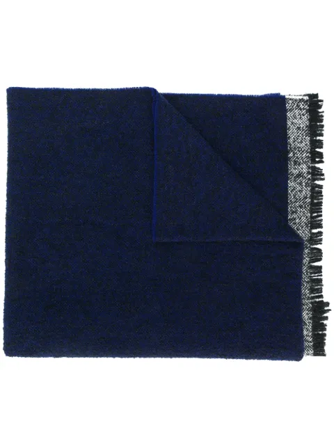 Zanone herringbone scarf Blue 820013ZM203