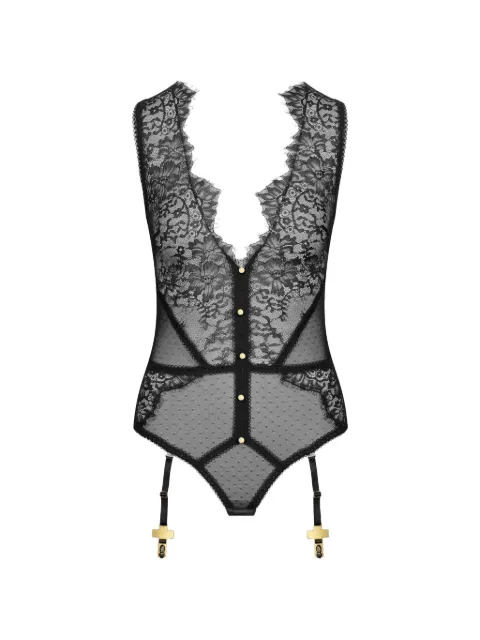 Maison Close Inspiration Divine floral-lace body Black 608401