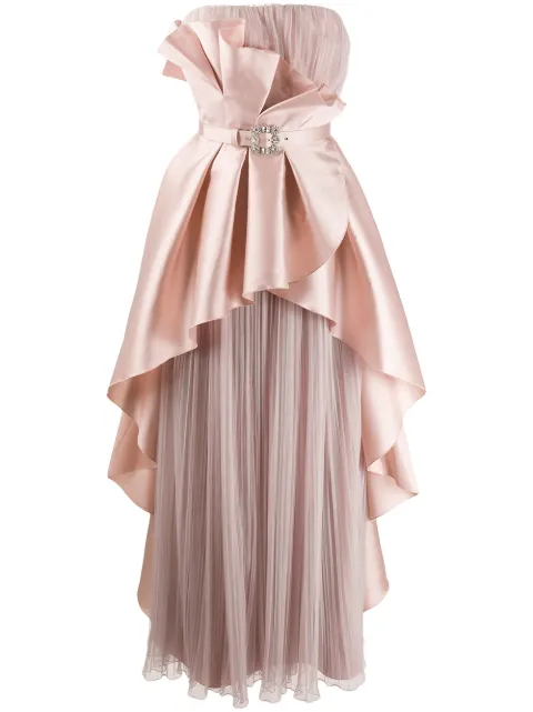 Alberta Ferretti ruffled bustier dress Pink A04199225