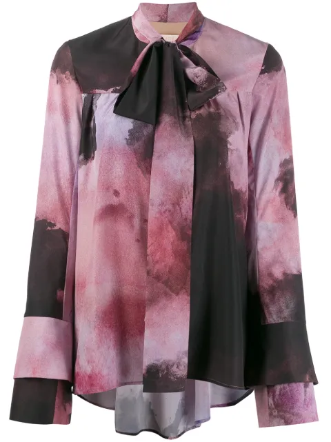 Ssheena tie-dye blouse Black 19WFCINZIATF19013