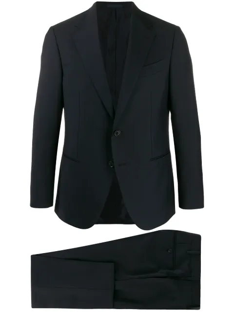 Caruso two piece slim-fit suit Blue PE0206