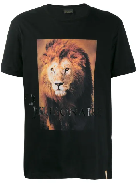 Billionaire lion print T-shirt Black MTK3848BTE014N