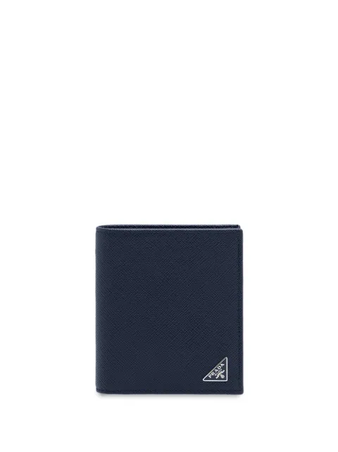Prada logo plaque bi-fold wallet Blue 2MO004QHH