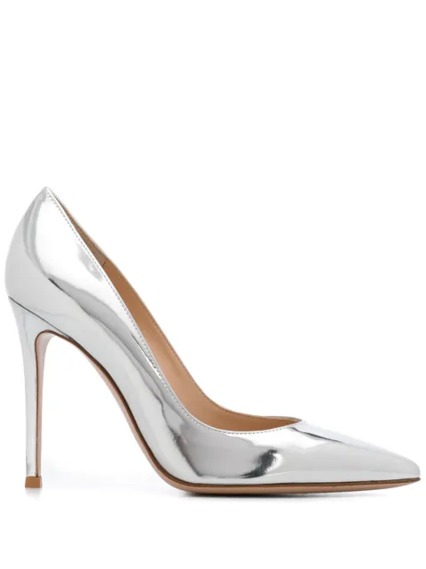 Gianvito Rossi Gianvito 105mm metallic-effect pumps Silver G2847015RICMET