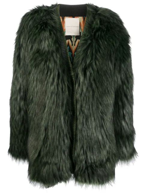 Marco De Vincenzo faux fur coat Green MJ5115MDVMA01