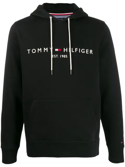 Tommy Hilfiger logo print hoodie Black MW0MW10752