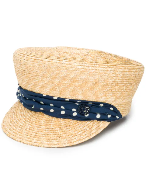 Maison Michel straw sailor cap Neutrals 1108009002