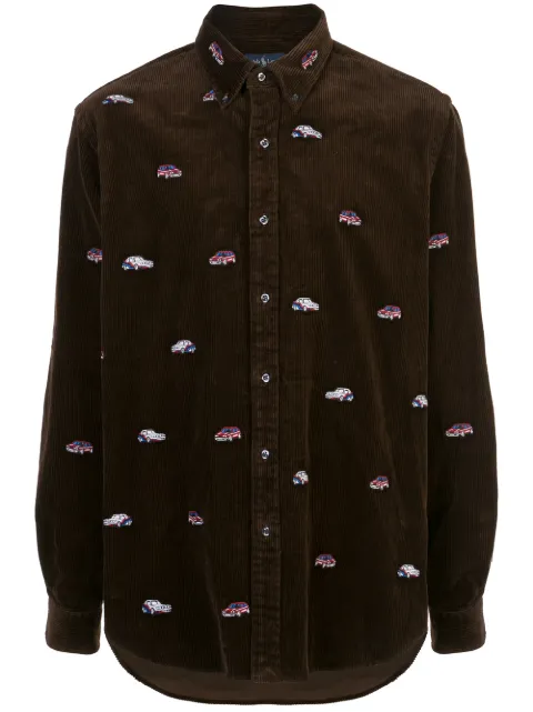 Palace x Ralph Lauren embroidered GTI shirt Brown PA0080
