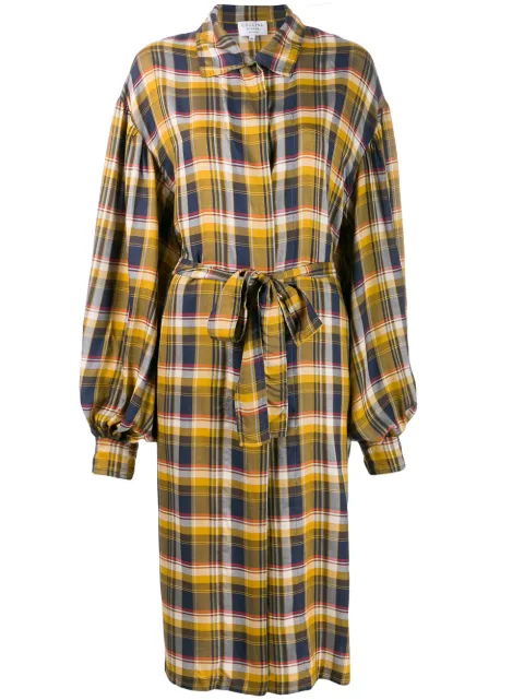 Collina Strada plaid shirt jacket Yellow XX509