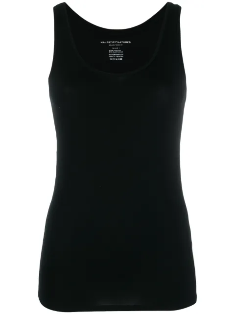 Majestic Filatures plain vest top Black M001FDE002