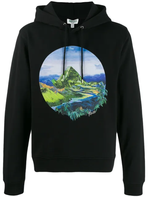 Kenzo Painted Landscape hoodie Black F965SW3624ME