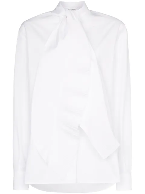 Givenchy scarf-neck poplin blouse White BW60EK111N