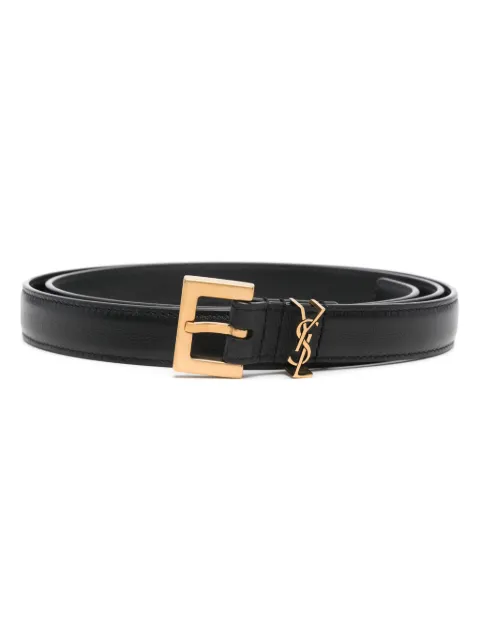 Saint Laurent Cassandre leather belt Black 554465BOO0W