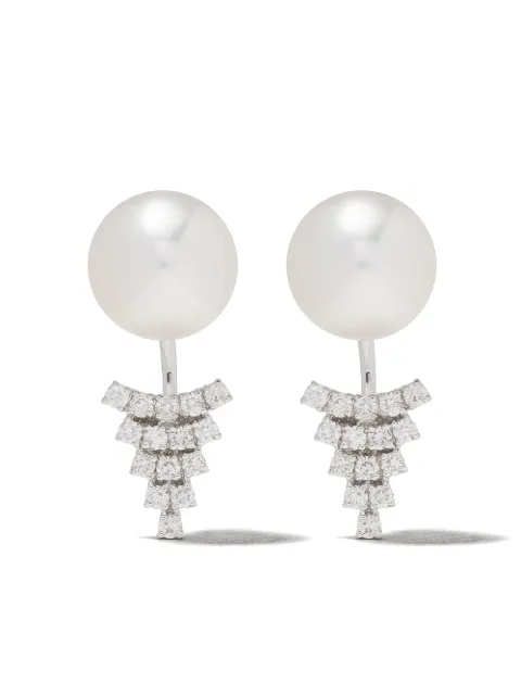 Yoko London 18kt white gold Novus freshwater pearl and diamond earrings Silver QYE1785702FZ