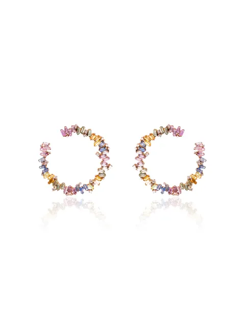 Suzanne Kalan 18kt rose gold Fireworks sapphire and hoop earrings Pink BAE619RG