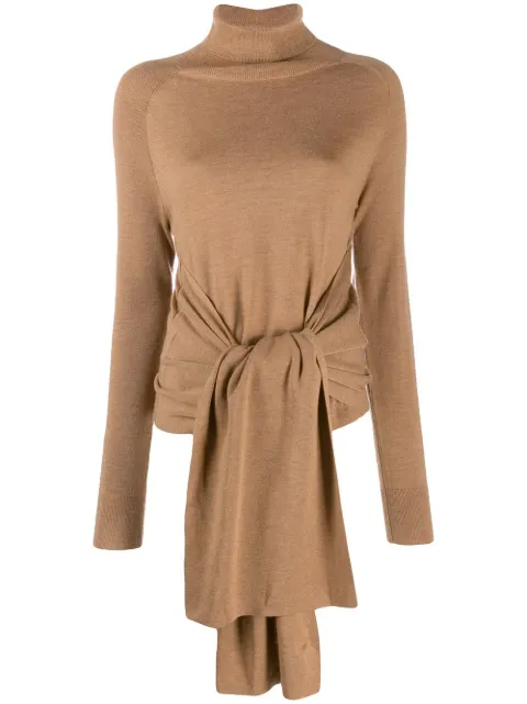 JW Anderson ROLL NECK JUMPER WITH FRONT TIES Neutrals KW33219EYN0012