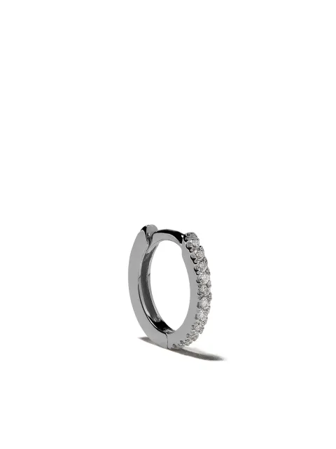 We by WHITEbIRD 18kt white gold diamond Margot medium single hoop earring Silver HOBPDM