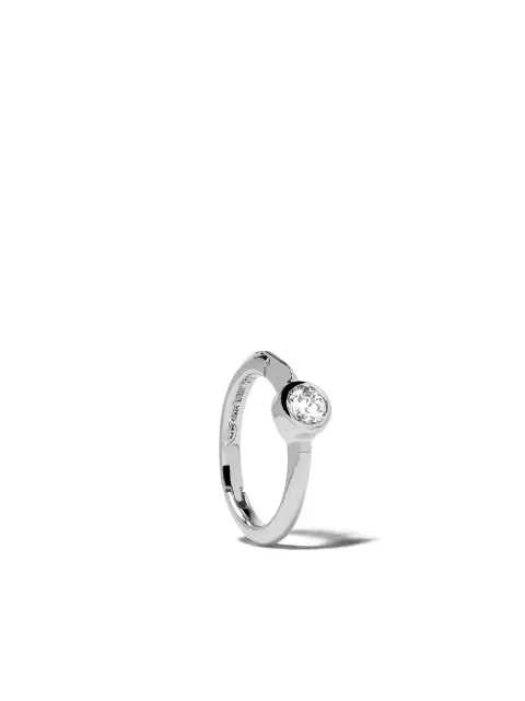 We by WHITEbIRD 18kt white gold diamond Justine hoop single earring Silver HOB1DM