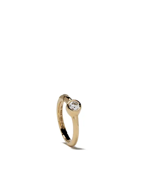 We by WHITEbIRD 18kt gold diamond Justine hoop single earring Gold HOJ1DM