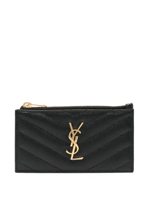 Saint Laurent Cassandre leather card holder Black 607915BOW01