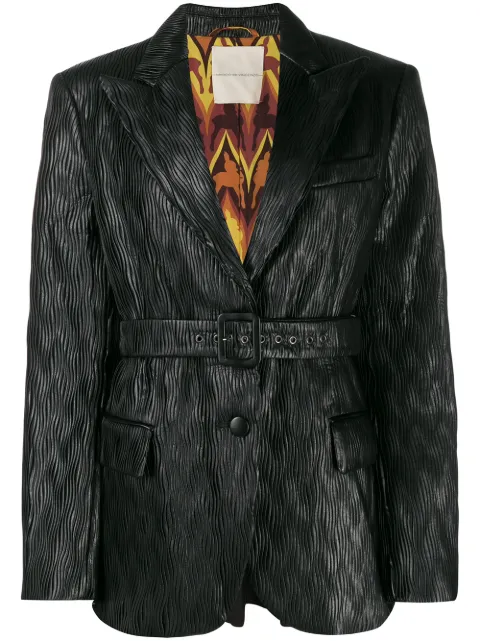 Marco De Vincenzo belted pleated blazer Black MJ5112MDVPL04