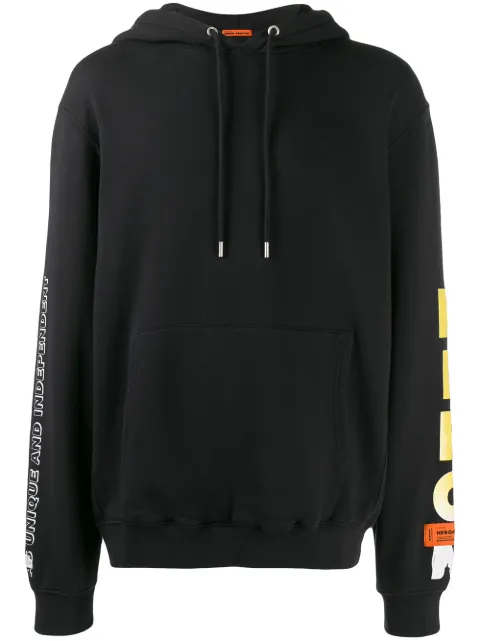Heron Preston Flame face hoodie Black HMBB004F198080150488