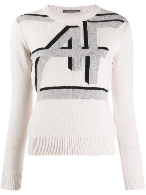 Alberta Ferretti intarsia-knit jumper White A09546602
