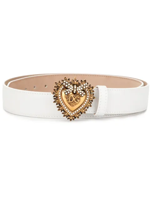 Dolce & Gabbana Devotion leather belt White BE1315AK861