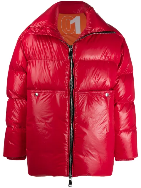 Khrisjoy loose-fit padded coat Red AFPM008NYL