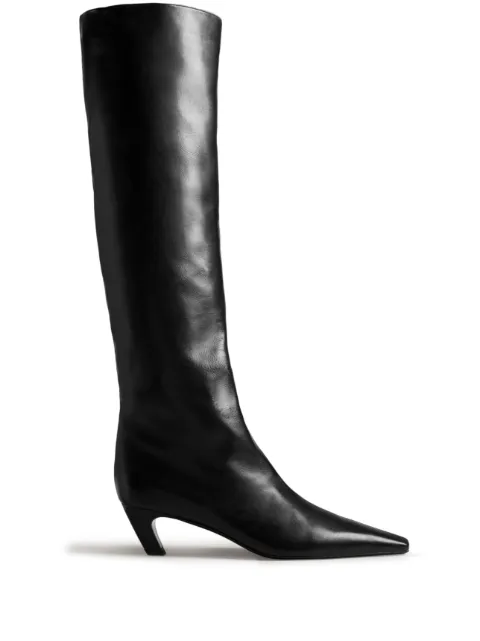 KHAITE The Davis 50mm leather boots Black F2000709
