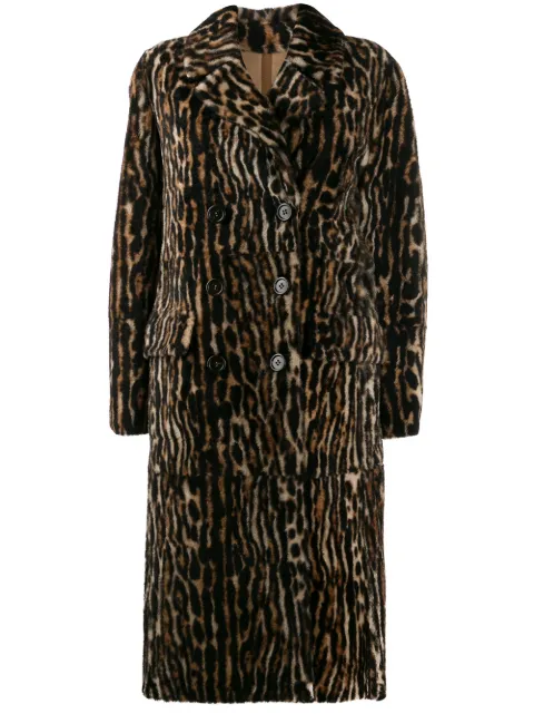 Yves Salomon ocelot print coat Brown 20WYM61908MERL
