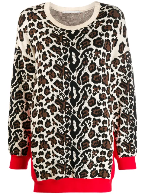 Stella McCartney leopard print jumper Neutrals 600019S2164