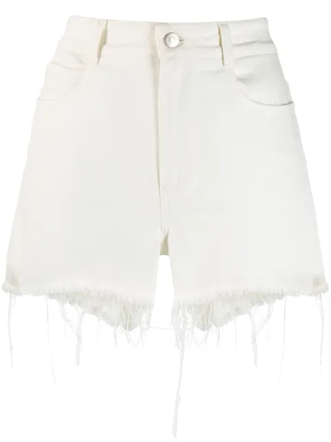 Stella McCartney frayed hem denim shorts White 600452SNH50