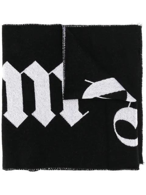 Palm Angels large logo scarf Black PMMA007F195720191001