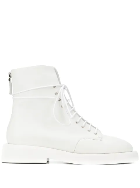 Marsèll Gommello leather combat boots White MWG470
