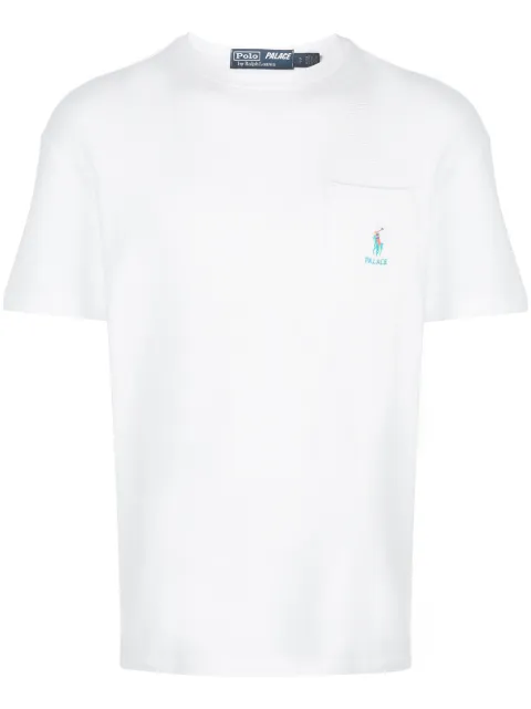 Palace x Polo Ralph Lauren logo embroidered T-shirt White 710420692002