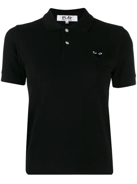 Comme Des Garçons Play embroidered heart polo shirt Black P1T065