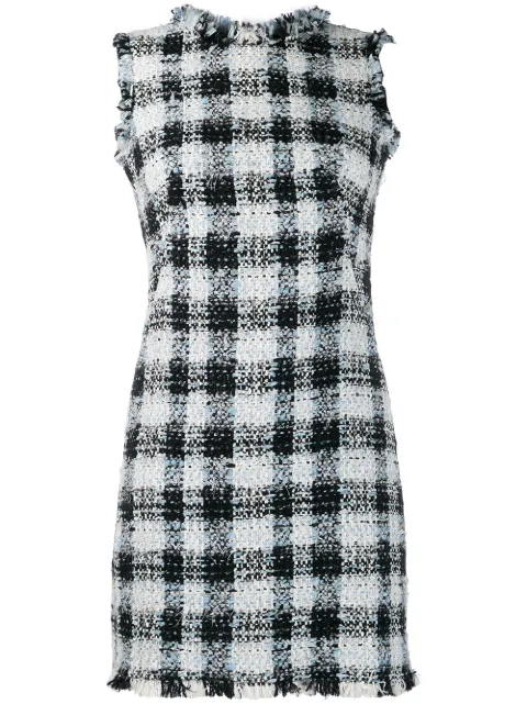 Alexander McQueen bouclé tweed mini dress Blue 585979QEAAR