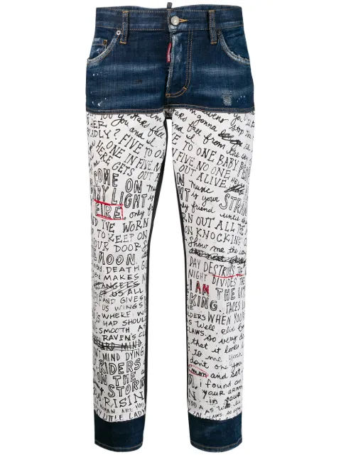 DSQUARED2 handwriting print jeans Blue S75LB0218STN882